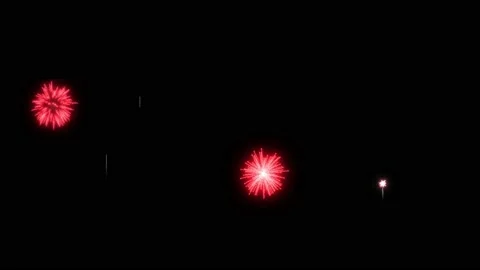 4K firework. Holidays. render. Animation background of red fireworks. V11 Stock Footage 94744972