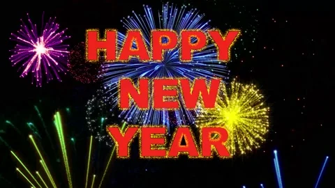 4K Firework Loop, Happy New Year Text Animation 動画素材 220413088