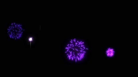 4K firework. Render. Animation background of purple magenta red fireworks. V10 Stock Footage 94744951