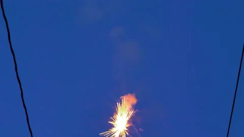 4k Fireworks | Blue Sky Lighted Up Stock Footage
