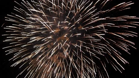 4k Fireworks display big explosion USA 4th of July New Year Celebration Stock Footage 56603068