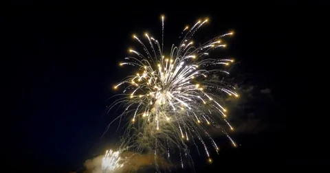 4K Fireworks Display Celebration, Sky Explosions Art Holidays, Happy Summer Stock-Footage 77462263