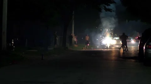 4k Fireworks | Traffic Stopped Stock Footage 134499100
