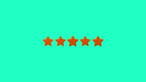 4K Five Star Rating Animation | Green Screen &amp; Transparent Background for C.. Stock Footage 308905419