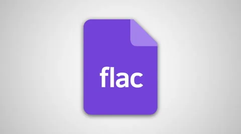 4K - Flac file extension icon symbol round logo Stock Footage 61475258