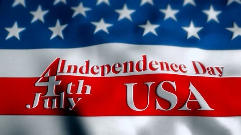 4K Flag of the Independence Day 4th July, waving in the wind. Stock Footage 72197438