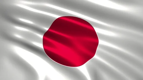 4K flag of  Japan Stock Footage 96470067