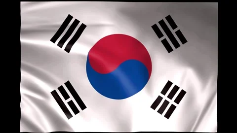 4k flag of Korea Textile Textured video waving Stock Footage 320394441
