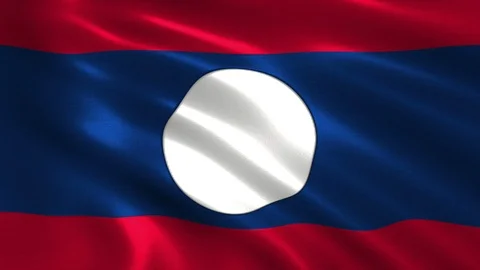 4K flag of  Laos Stock Footage 96471165
