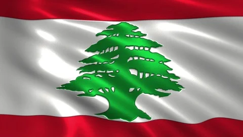4K flag of Lebanon Stock Footage 96471209