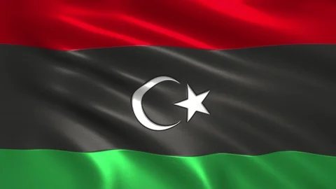 4K flag of Libya Stock Footage 96471434