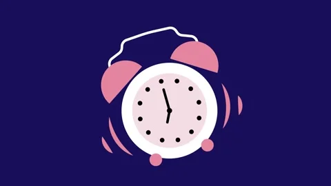 4K flat design animation of a vibrating alarm clock signaling it is ringing 스톡 동영상 311647910
