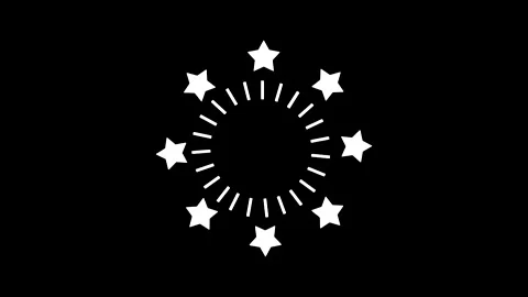 4K Flat Star shape Explosive Accent Elements On Black Background Stock Footage 141253614