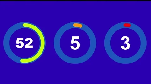 4K Flat Vector 10 Second Circular Countdown Timer Animation Stock Footage 340465905