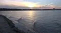 4k Flat waves beach Timmendorfer Strand sunset at end of day 4k or 4k+ Resolution