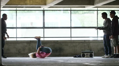 4K Flexible female breakdancer dances in a battle, shot on Red Epic Dragon Stock-Footage 54766165