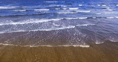 4K - Flight above the waves Stock Footage 55278729