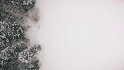 4K. Flight above winter forest on the north, aerial top view. Russia 스톡 동영상 70573766