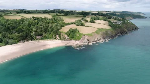 4K Flight Along Blackpool Sands Beach Video stock 202039450