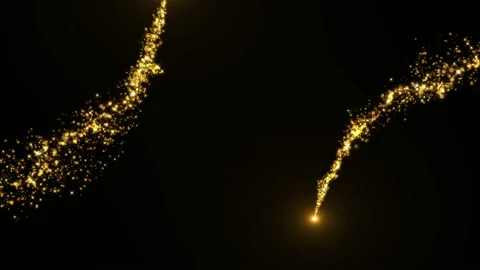 4K Flight of gold bokeh particles. Magical shimmering light. Merry Christmas Stock Footage 115743376