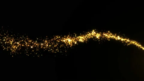 4K Flight of gold bokeh particles. Magical shimmering light. Merry Christmas Video stock 115743406