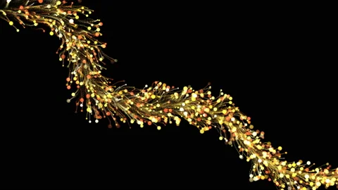 4K Flight of gold bokeh particles. Magical shimmering light. Stock Footage 124284873
