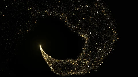 4K Flight of gold bokeh particles. Magical shimmering light. Merry Christmas Stock Footage 141562345