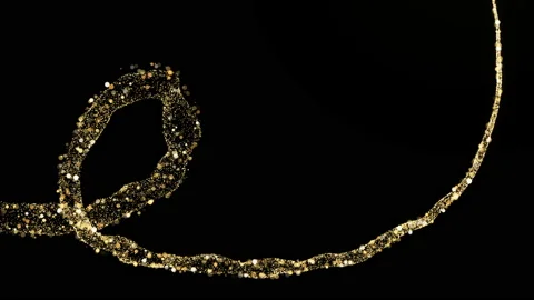 4K Flight of gold bokeh particles. Magical shimmering light. Merry Christmas Stock Footage 141564347