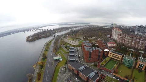 4K Flight over the city and newly built houses Stock Footage 73554904