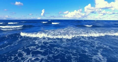 4K - Flight over the sea Stock Footage 60032657