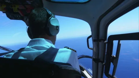 4K Flight over the sea - pilot watching the blue ocean Stock Footage 57912818