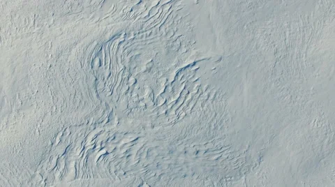 4K. Flight over snow desert in winter, aerial view (Snow fields with texture) 스톡 동영상 59495020