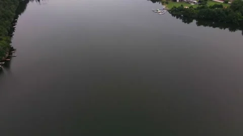 4k flight over the Vltava river near the village Stock Footage 149073682