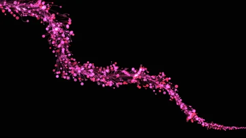 4K Flight of pink bokeh particles. Magical shimmering light. Stock Footage 124285297