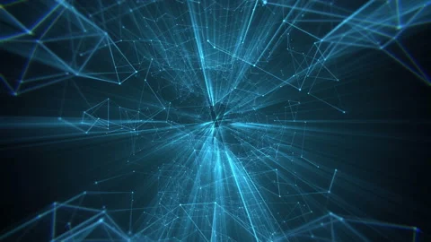 4K Flight through abstract technology neon lines tunnel. Stock Footage 112113296