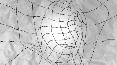 4K Flight through a drawn tunnel made of lines on paper. Stock Footage 293165649