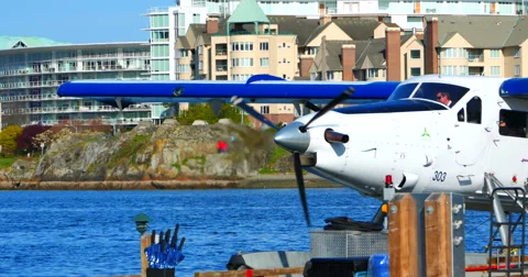 4K Float Plane Engine, Spinning Propeller Stock Footage 49039247