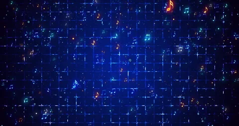 4K Floating Musical Notes Animation backdrop. Vidéo 337022093