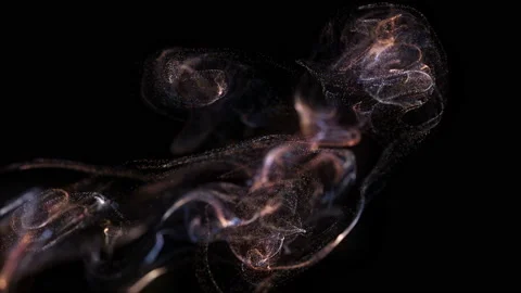 4k. Fluid abstract. Slow motion.  Liquid glowing neon particles Stock Footage 119347253