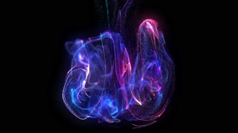 4k. Fluid abstract. Slow motion. Liquid glowing neon particles Stock Footage 119347277