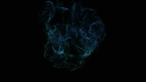 4k. Fluid abstract. Slow motion.  Liquid glowing neon particles. Stock Footage 124291827