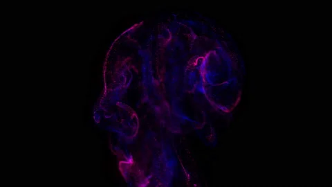 4k. Fluid abstract. Slow motion.  Liquid glowing neon particles Stock Footage 124292158