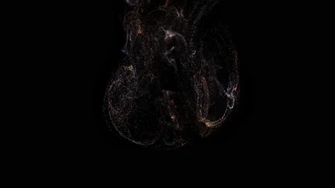 4k. Fluid abstract. Slow motion.  Liquid glowing neon particles. Stock Footage 124292278