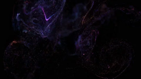 4k. Fluid abstract. Slow motion.  Liquid glowing neon particles. Stock Footage 124292481