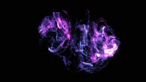 4k. Fluid abstract. Slow motion.  Liquid glowing neon particles. Stock Footage 124336848