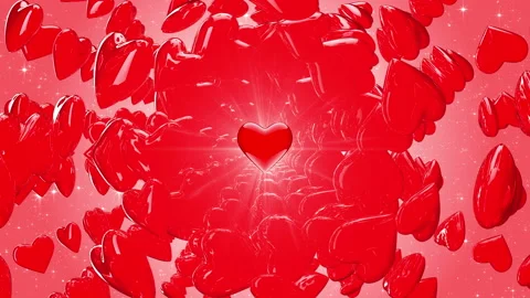 4k Flying Hearts Looping Background Stock Footage 123763095