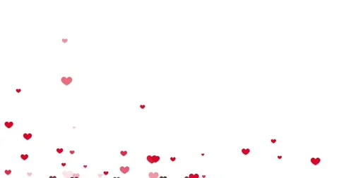 4k flying hearts shape moving upward on white background Stock Footage 255111986