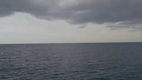 4K Flying Low Over Ocean Revealing Sea Cliffs. Aerial Shot. Stock Footage 80531611