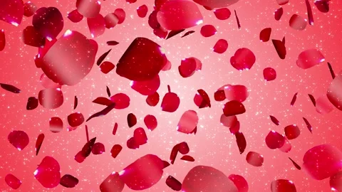 4k Flying Red Rose Petals Vidéo 123861101