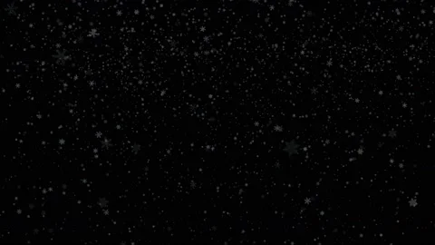 4k Flying Snowflakes. Black background Видео 145065341